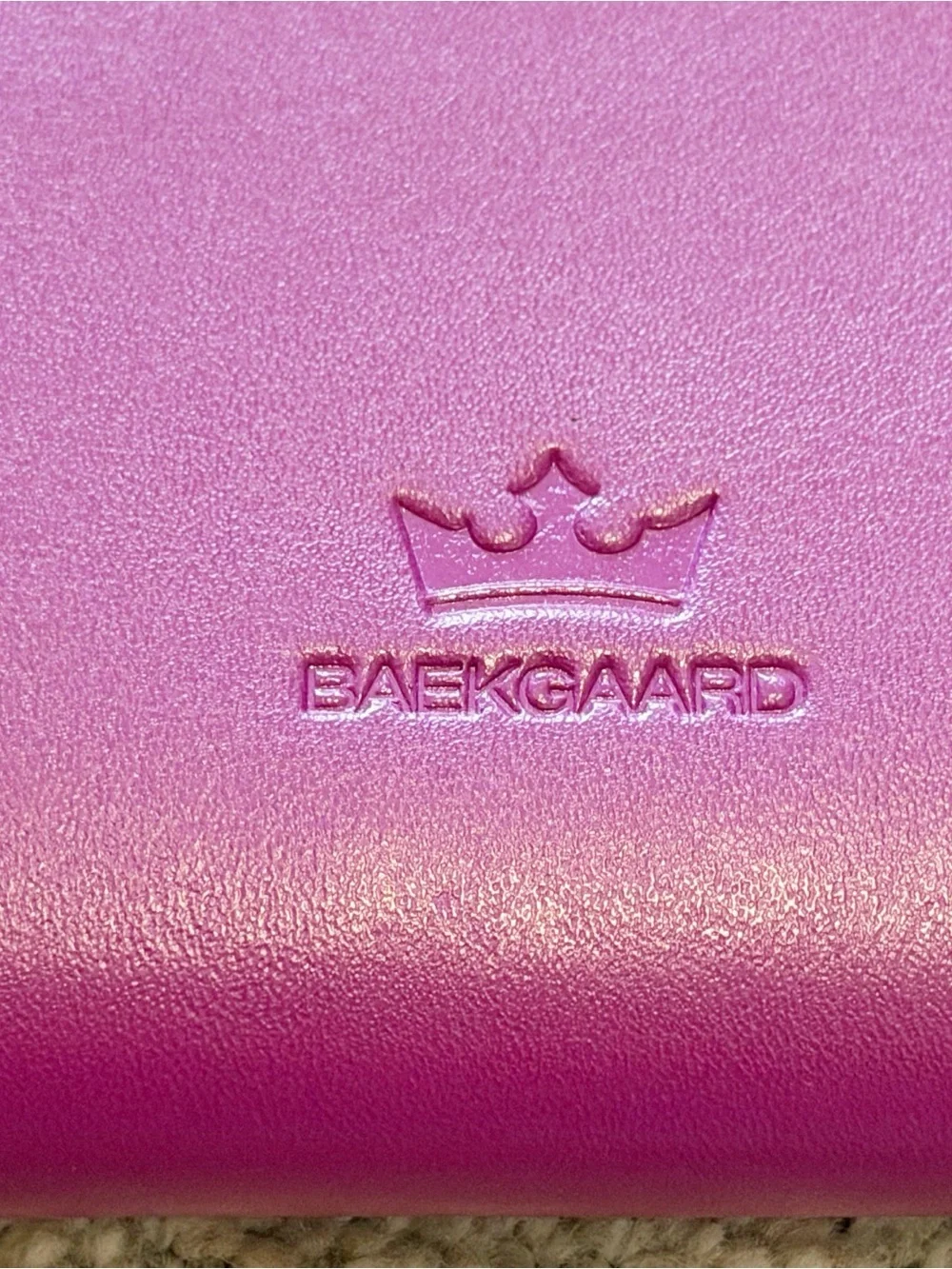 Baekgaard Purple Leather Zip Travel Wallet Organizer Minimalist ID Card Wristlet
